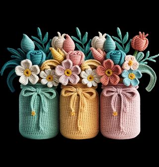 Obrázek 2 produktu Pánské tričko Háčkované Květiny ve Váze