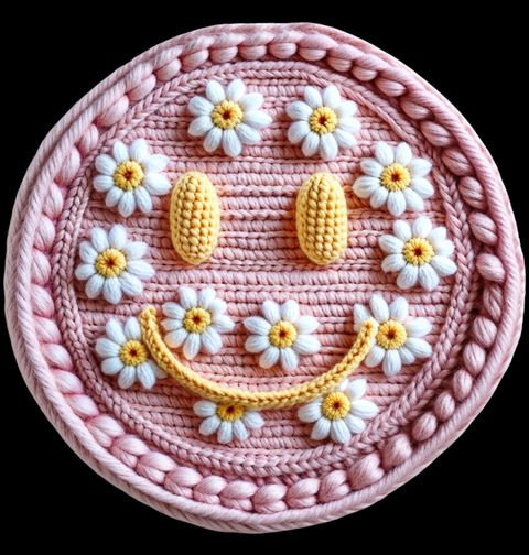 Obrázek produktu Dětské tričko Háčkovaný Květinový Smajlík