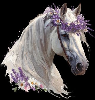 Obrázek 2 produktu Dámské tričko Bílý Kůň s Květinovou Korunou