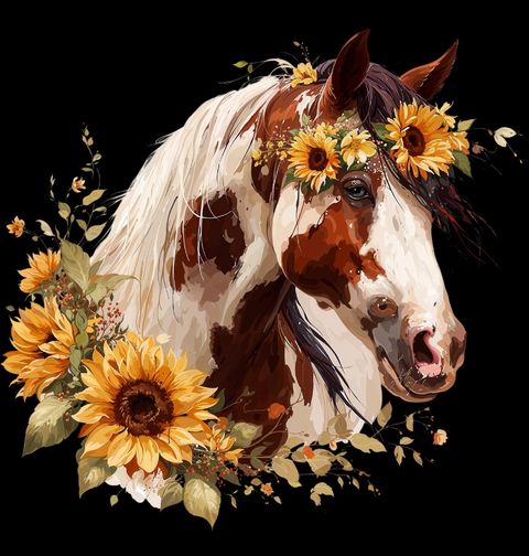 Obrázek produktu Dětské tričko Pinto Kůň mezi Slunečnicemi