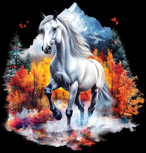 Obrázek produktu Dětské tričko Bílý Kůň v Podzimním Lese