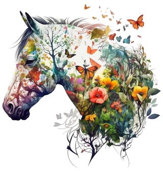 Obrázek 2 produktu Dámské tričko Kůň v Jarní Zahradě