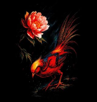 Obrázek 2 produktu Dámské tričko Bažant zlatý s Květinou