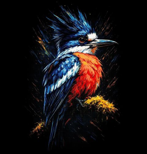 Obrázek produktu Dámské tričko Ledňáček chocholatý