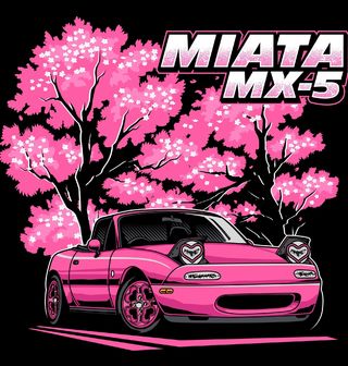 Obrázek 2 produktu Pánské tričko Růžová Miata Mazda MX-5