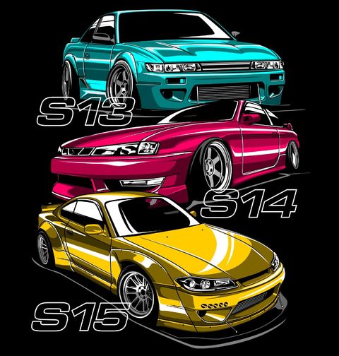 Obrázek produktu Dámské tričko Nissan Silvia S13, S14 a S15