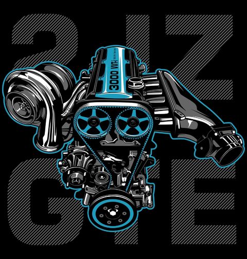 Obrázek produktu Dámské tričko Toyota 2JZ GTE Turbo Engine