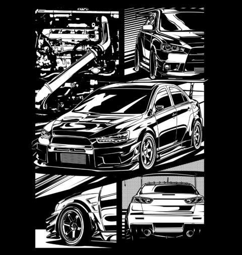 Obrázek produktu Pánská mikina Mitsubishi Lancer Evolution X JDM Car