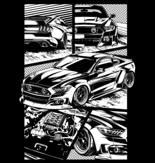 Obrázek 1 produktu Dámské tričko Ford Mustang Comic Muscle Car