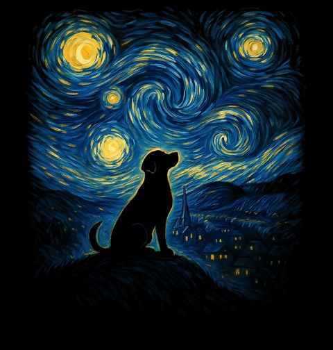 Obrázek produktu Pánské tričko Labradorský retrívr ve Hvězdné noci