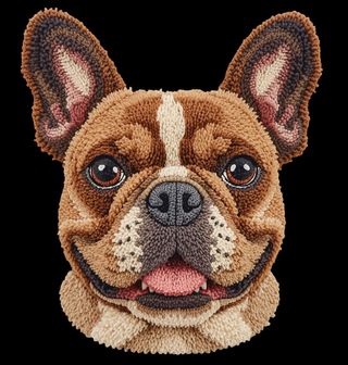 Obrázek 2 produktu Pánská mikina Hnědý Háčkovaný Francouzský buldoček