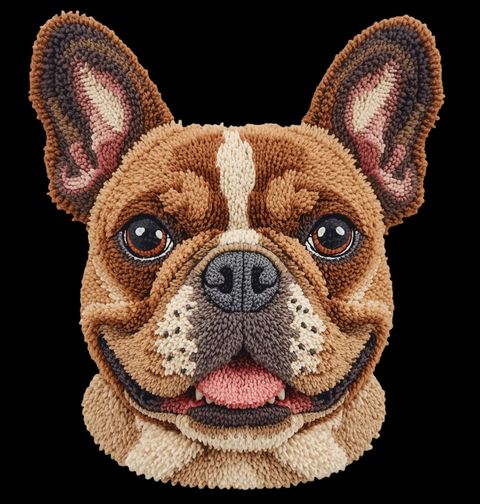 Obrázek produktu Pánská mikina Hnědý Háčkovaný Francouzský buldoček