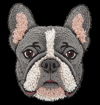 Obrázek 2 produktu Dámské tričko Šedý Háčkovaný Francouzský buldoček