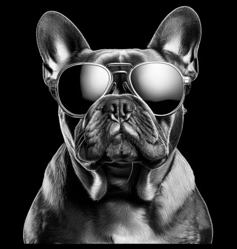 Obrázek produktu Pánská mikina Francouzský buldoček s Brýlemi