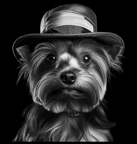 Obrázek produktu Dětské tričko Jorkšírský teriér s Kloboukem