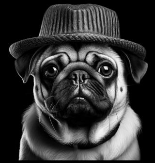 Obrázek 2 produktu Pánské tričko Mops s Kloboukem