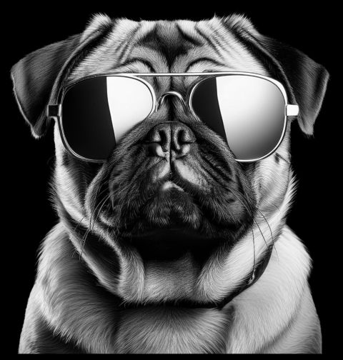 Obrázek produktu Pánská mikina Mops s Brýlemi