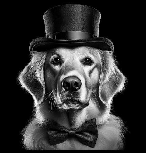 Obrázek produktu Dámské tričko Gentleman Zlatý retrívr