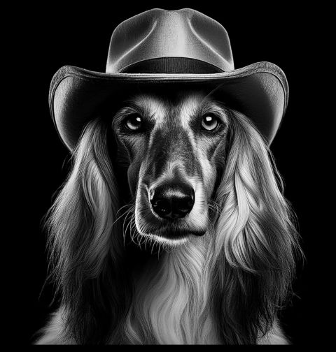 Obrázek produktu Pánská mikina Afghánský chrt s Kloboukem