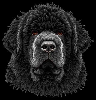 Obrázek 2 produktu Pánské tričko Háčkovaný Novofundlandský pes