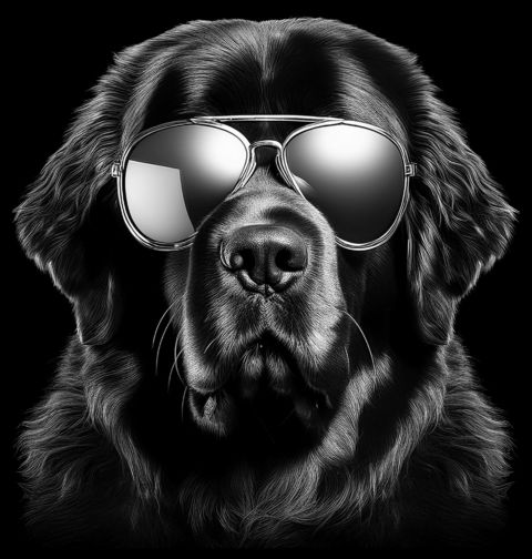 Obrázek produktu Dámské tričko Novofundlandský pes s Brýlemi