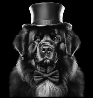 Obrázek 2 produktu Pánské tričko Gentleman Novofundlandský pes