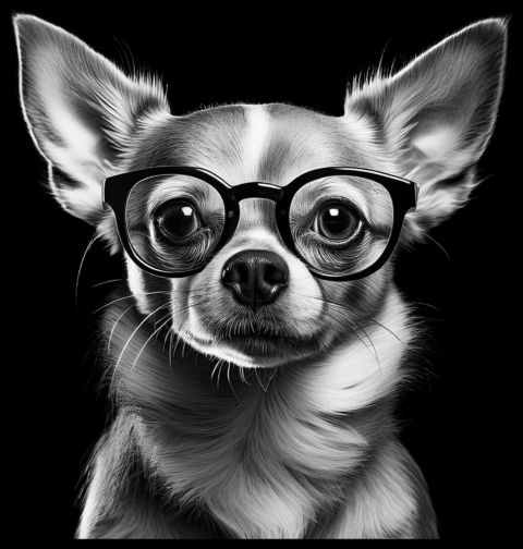 Obrázek produktu Pánské tričko Chytrá Čivava s Brýlemi