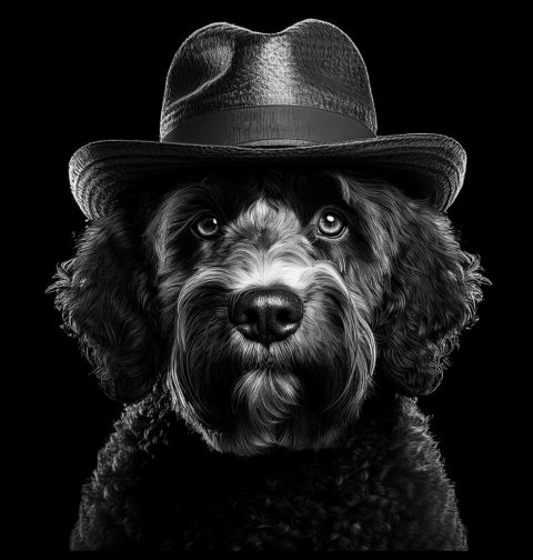 Obrázek produktu Pánská mikina Portugalský vodní pes s Kloboukem