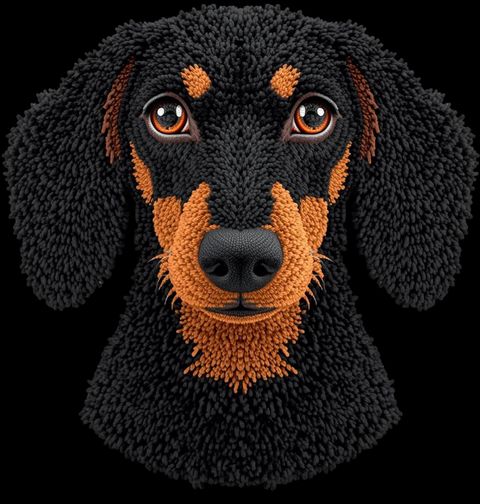 Obrázek produktu Dámské tričko Černý Háčkovaný Jezevčík