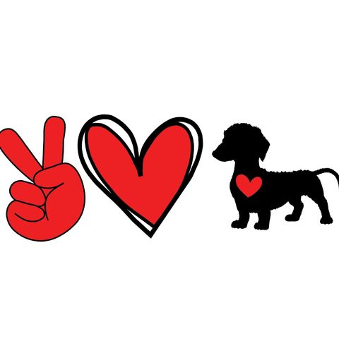 Obrázek produktu Pánské tričko Psí Mír a Láska Jezevčík Peace Love Dachshund