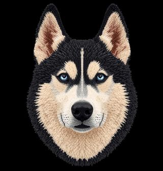 Obrázek 2 produktu Dámské tričko Černý Háčkovaný Sibiřský husky