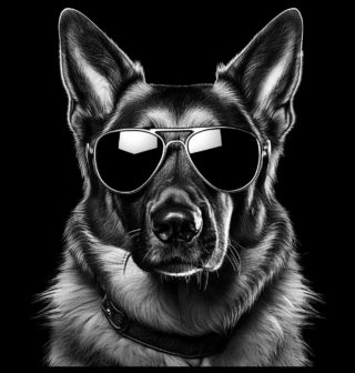 Obrázek 2 produktu Pánské tričko Německý ovčák s Brýlemi