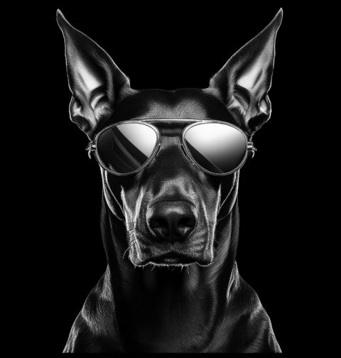 Obrázek produktu Pánské tričko Dobrman s Brýlemi