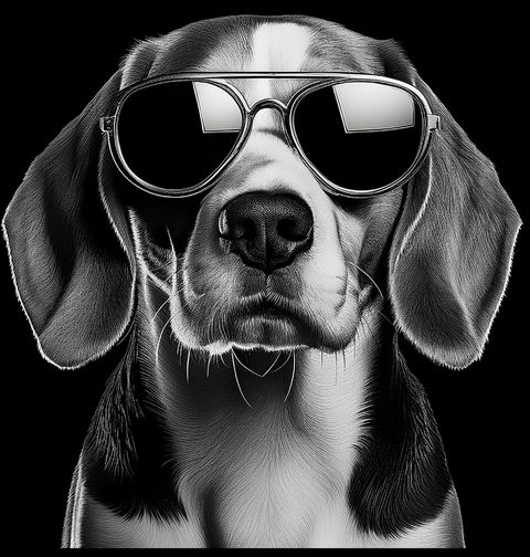 Obrázek produktu Pánské tričko Bígl s Brýlemi