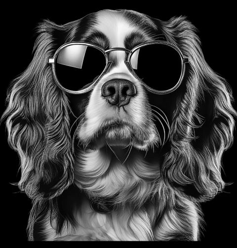 Obrázek produktu Dámské tričko Kavalír king charles španěl s Brýlemi