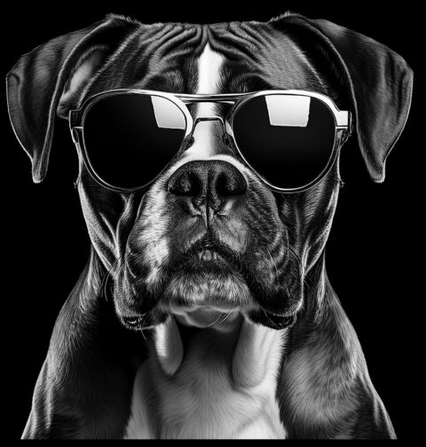 Obrázek produktu Dámské tričko Německý boxer s Brýlemi