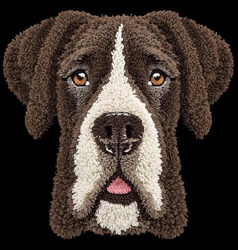 Obrázek produktu Pánská mikina Hnědá Háčkovaná Německá doga