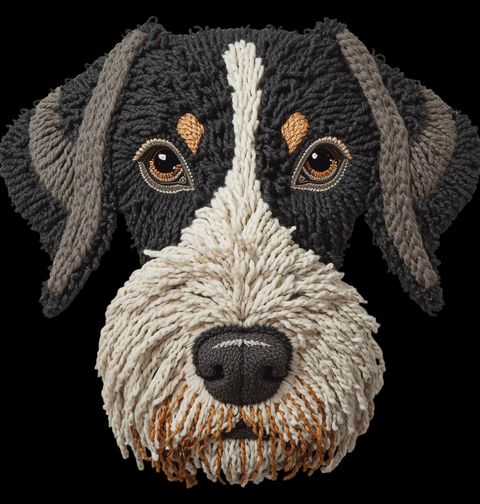 Obrázek produktu Pánské tričko Černý Háčkovaný Německý drátosrstý ohař