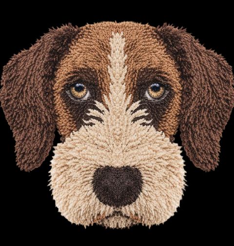 Obrázek produktu Pánská mikina Hnědý Háčkovaný Německý drátosrstý ohař