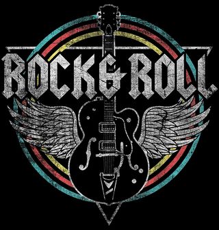 Obrázek 2 produktu Dámské tričko Retro Rocková Kytara s Křídly Rock & Roll