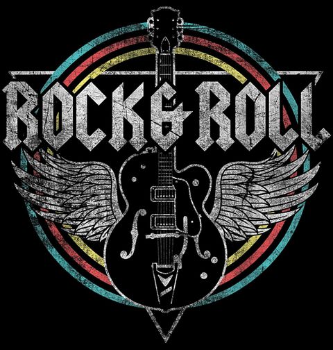 Obrázek produktu Pánské tričko Retro Rocková Kytara s Křídly Rock & Roll