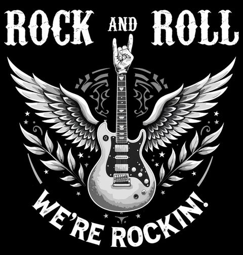 Obrázek produktu Pánské tričko Kytara s Křídly We’re Rockin!