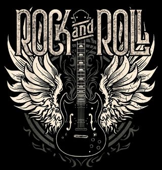 Obrázek 2 produktu Pánské tričko Vintage Kytara s Křídly Rock and Roll