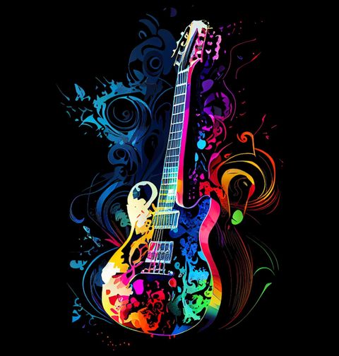 Obrázek produktu Pánské tričko Elektrická Kytara Symfonie Barev