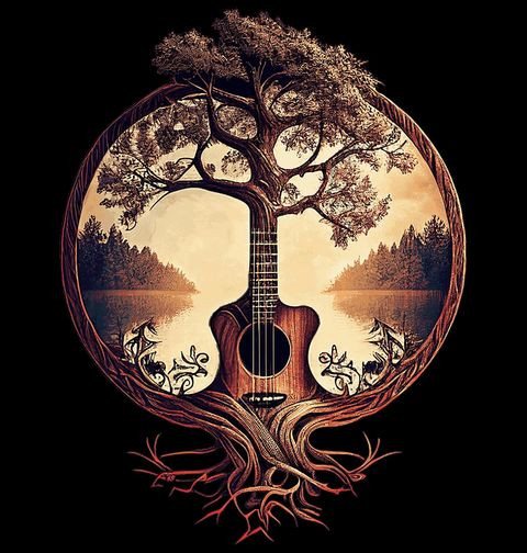 Obrázek produktu Pánské tričko Kytarový Strom Života