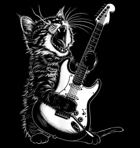 Obrázek produktu Pánská mikina Rocková Kočka s Kytarou