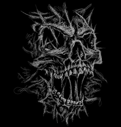 Obrázek produktu Pánské tričko Lebka Ztracené Duše Skica