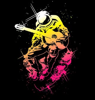 Obrázek 2 produktu Dámské tričko Astronaut s Akustickou Kytarou