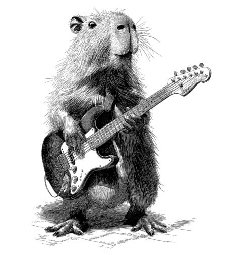 Obrázek produktu Dětské tričko Rocková Kapybara Skica