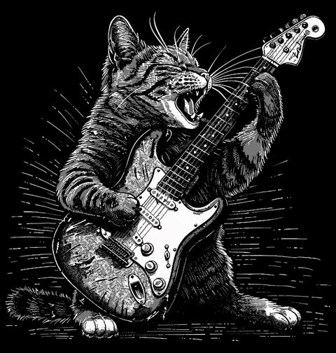 Obrázek produktu Dětské tričko Kočka Rocková Hvězda